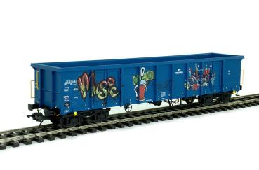 Hochbordwagen Eanos, PKP, blau, Graffiti